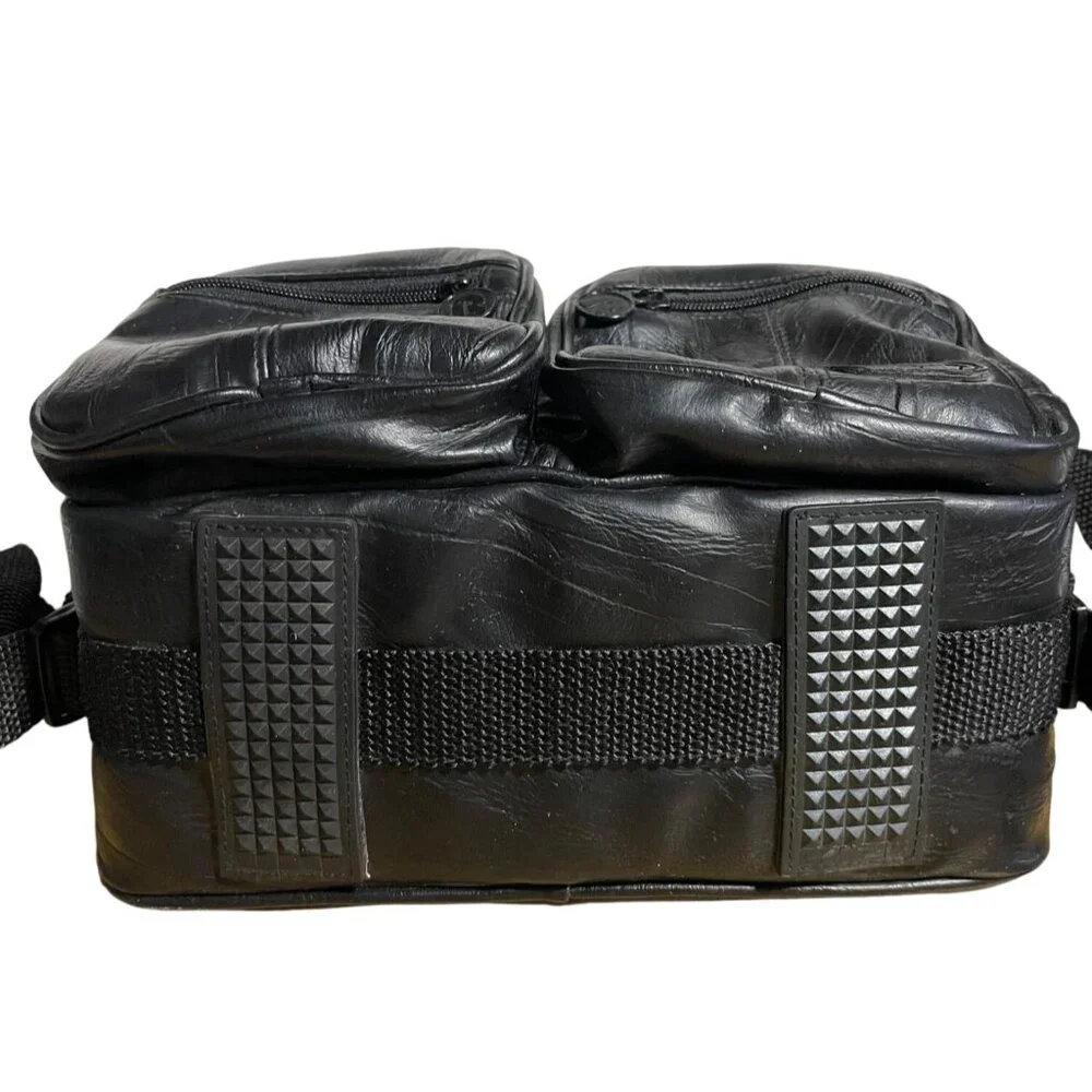 Royal Laredo Faux Leather Dual Pocket Camera Bag With Shoulder Strap Vintage 90s